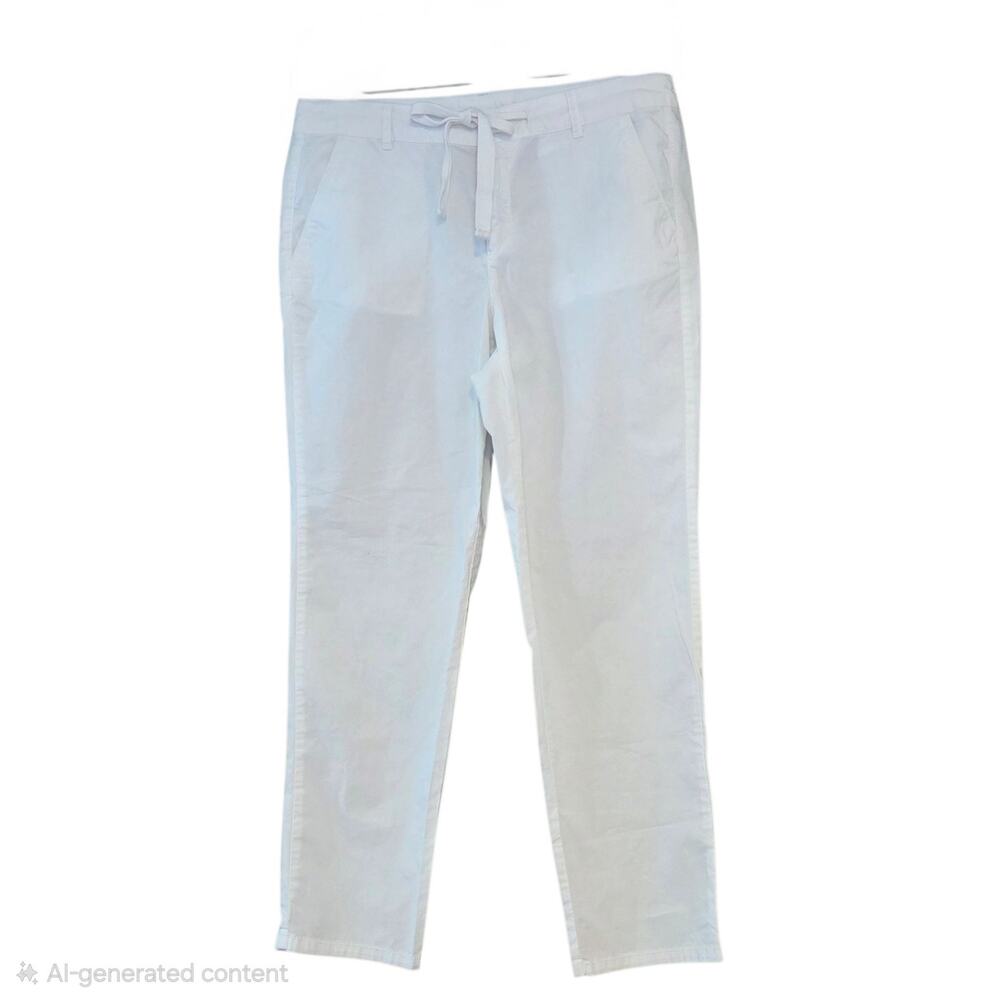 Liz Claiborne Pants White Summer Basics Cotton & Spandex Sz 10